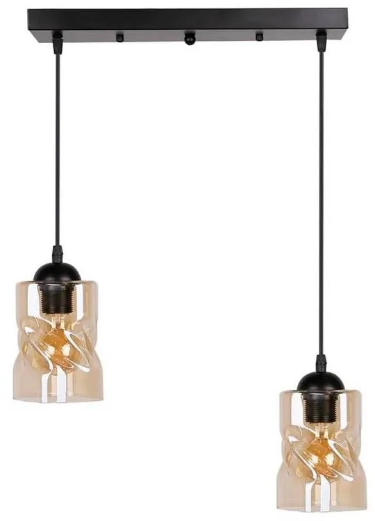 Czarna lampa wisząca ze szklanym kloszem 10x44 cm Felis – Candellux Lighting