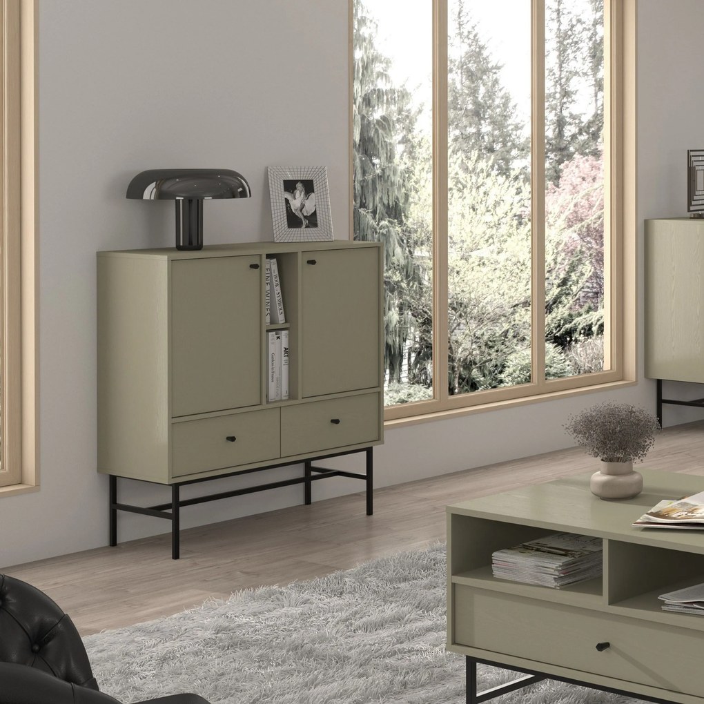 Komoda TORINO 100 cm do Salonu Sypialni Odcienie zieleni