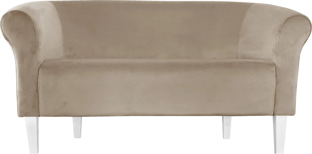 Sofa Milo tkanina Welur wygodna sofa tapicerowana do salonu i poczekalni : Kolor nogi - Biała, Kolor tkaniny - VELVET - MG09, Typ tkaniny - Velvet, Wysokość nogi - 20 cm
