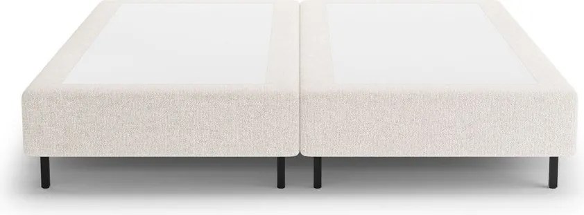 Kremowe tapicerowane łóżko dwuosobowe bez zagłówka 160x200 cm Whale – Micadoni