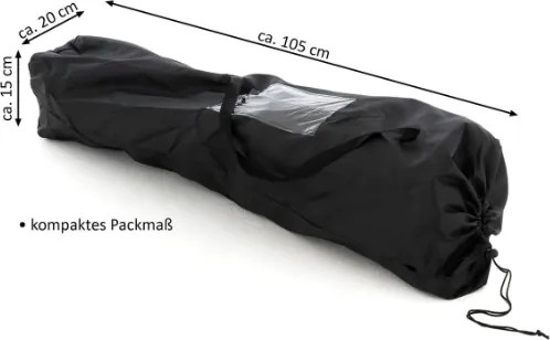 Krzesło kempingowe ze zdejmowanym podnóżkiem, czarne