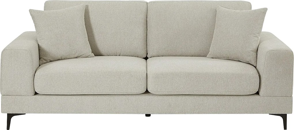 Kanapa 2-osobowa z beżowej tkaniny teksturowanej JAMOLO