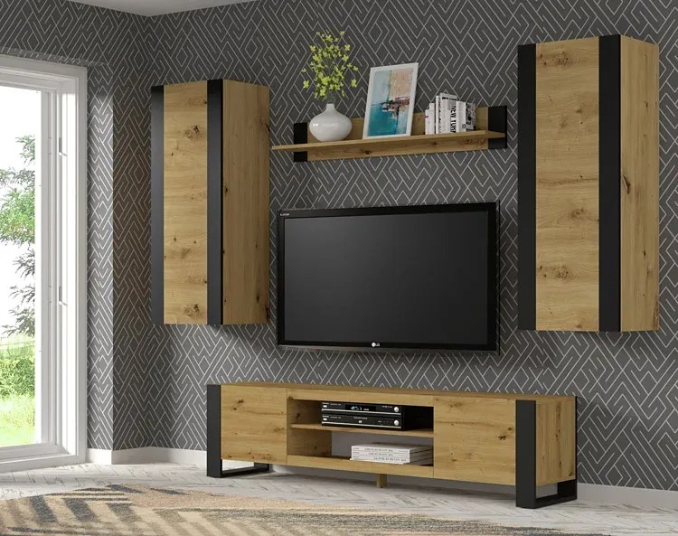 Duża Komoda Do Salonu Dąb Artisan L7-K02