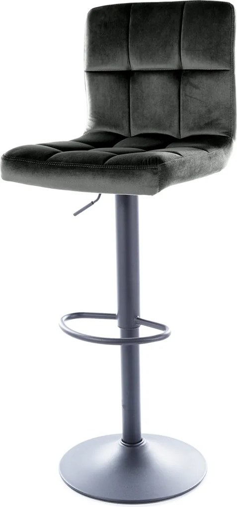Regulowany hoker z welurowym siedziskiem pikowanym C105 Velvet