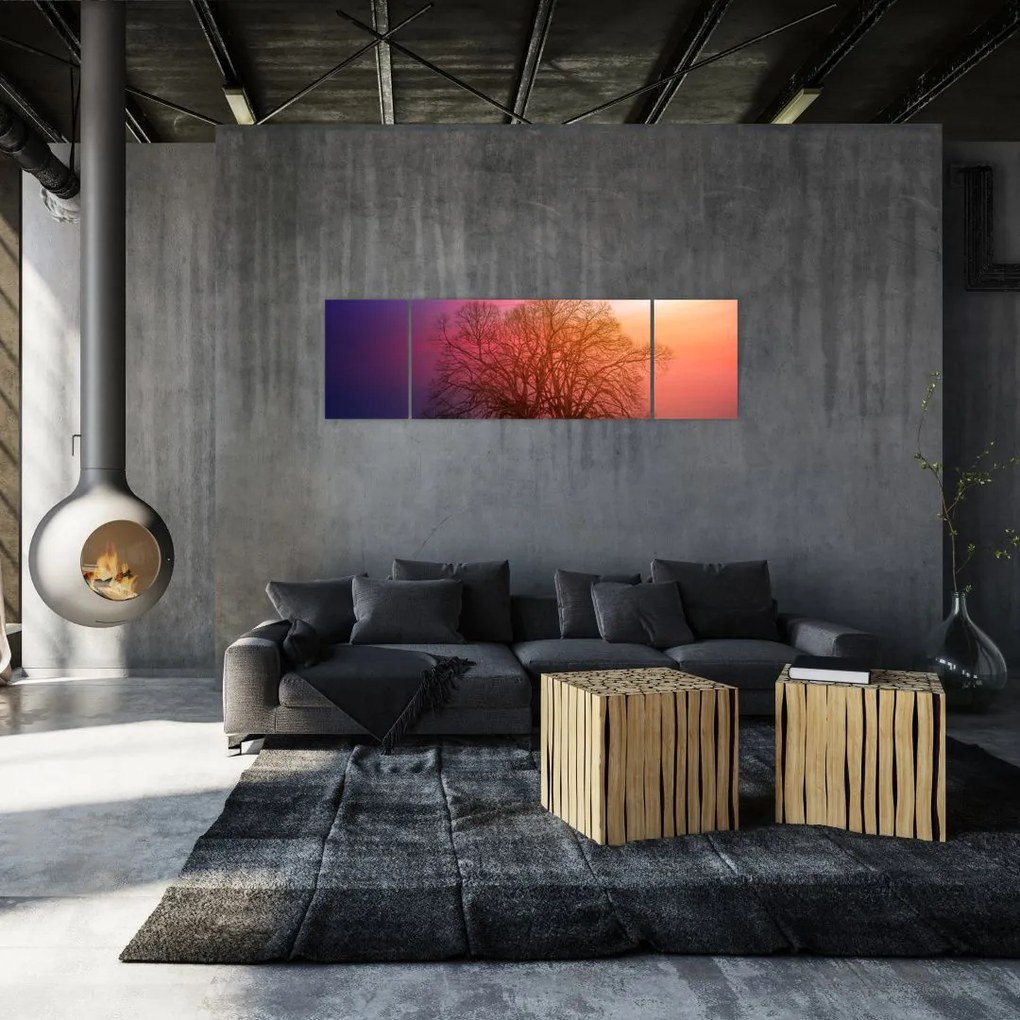 Obraz drzew we mgle (170x50 cm)