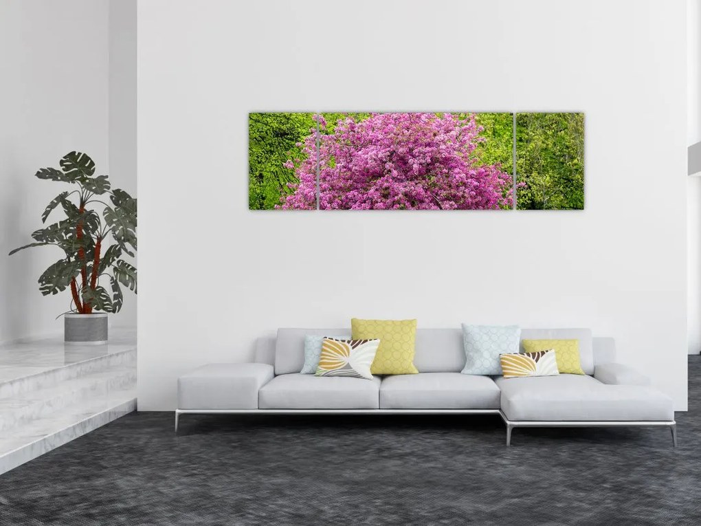 Obraz kwitnącego drzewa na łące (170x50 cm)