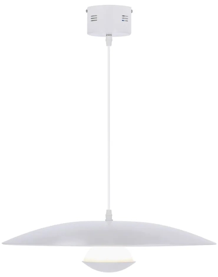 Biała lampa wisząca LED z metalowym kloszem Lund – Candellux Lighting