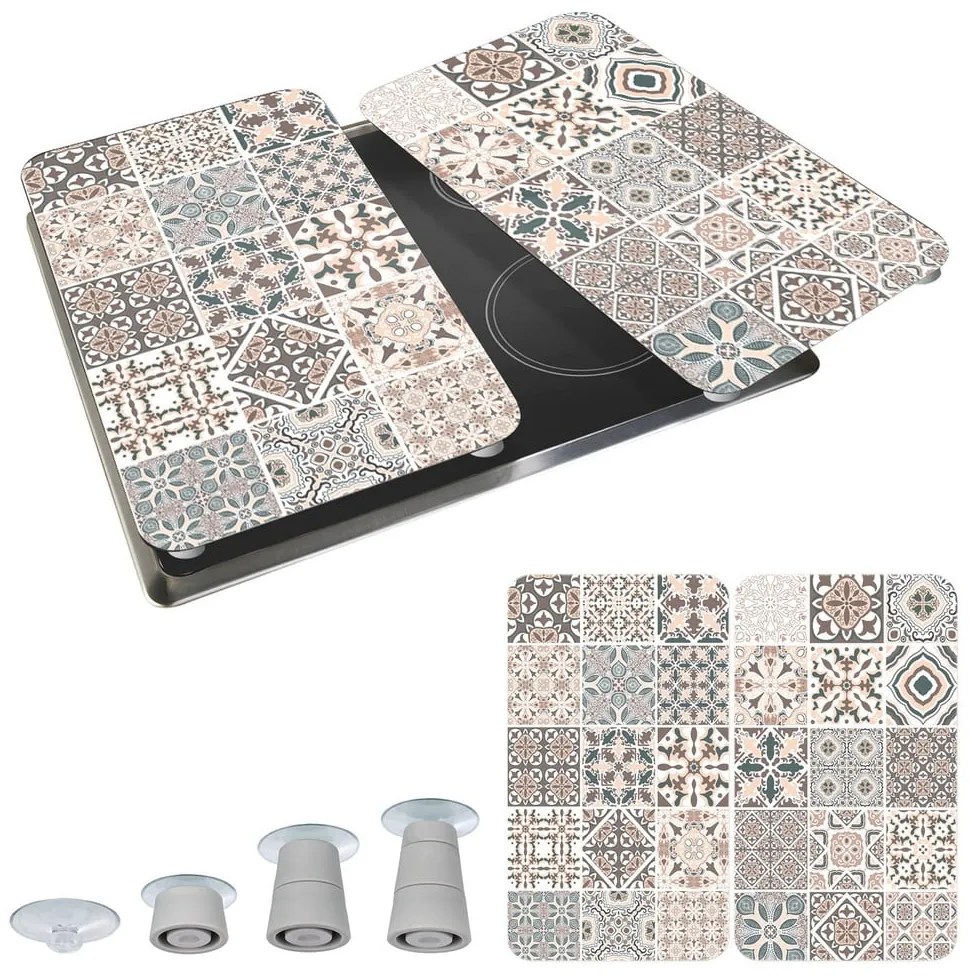 Zestaw 2 szklanych płyt ochronnych na kuchenkę Wenko Universal Tile