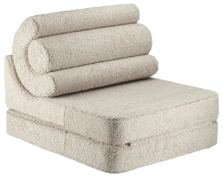 Jasnobrązowy fotel dziecięcy z materiału bouclé Flipster – Wigiwama