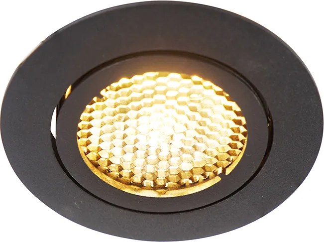 Inteligentny reflektor wpuszczany czarny z WiFi GU10 regulowany - Ude Honey