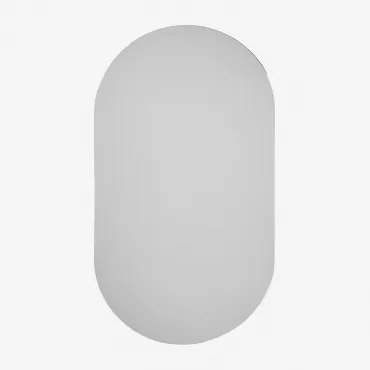 Lustro Ścienne Owalne 50x90 Cm Do Łazienki Z Miejscem Do Przechowywania Oricsa Czarna - Sklum