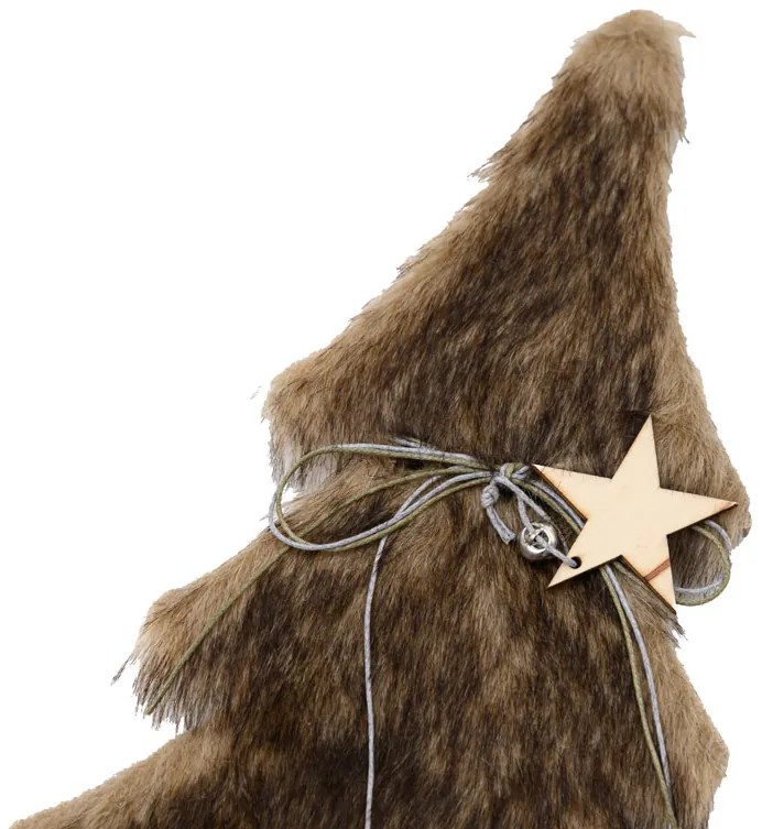 Choinka dekoracyjna z futerkiem LUSH 28 cm - różne kolory Kolor: Brązowy