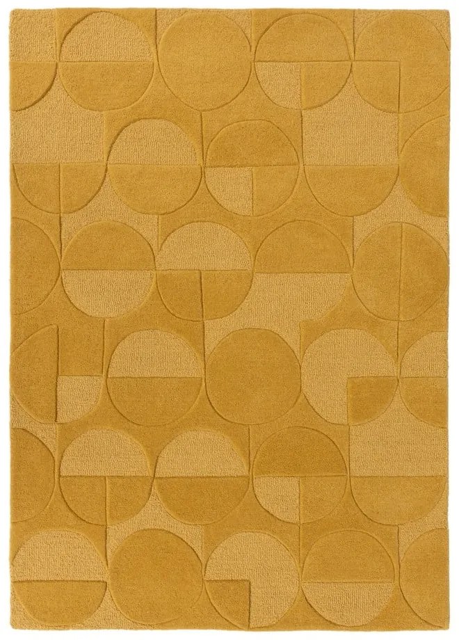 Żółty wełniany dywan Flair Rugs Gigi, 120x170 cm
