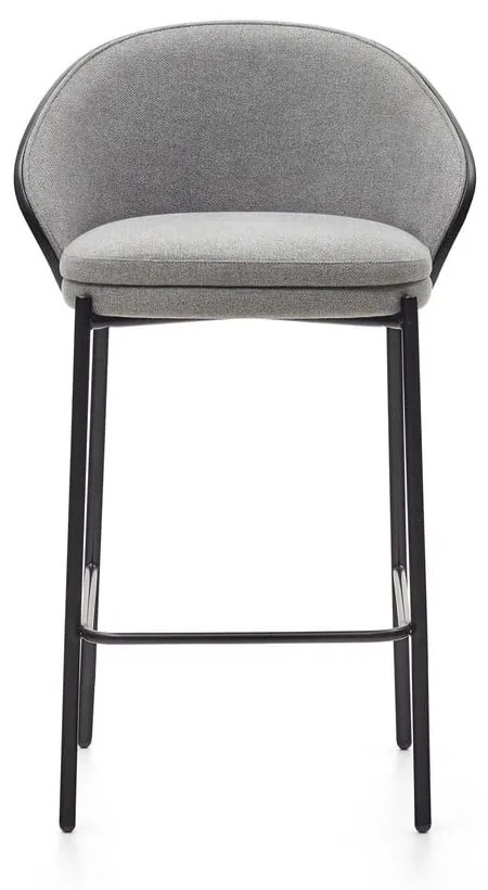 Czarno-szary hoker (wysokość siedziska 65 cm) Eamy – Kave Home