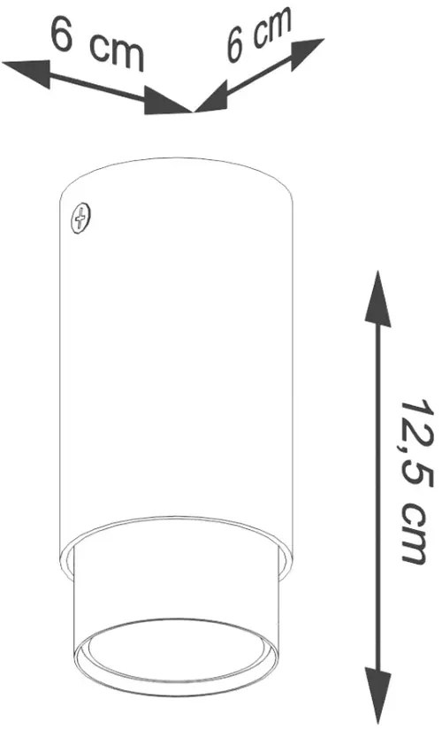 Chromowana czarna lampa sufitowa tuba - 3X M094 M9-P24