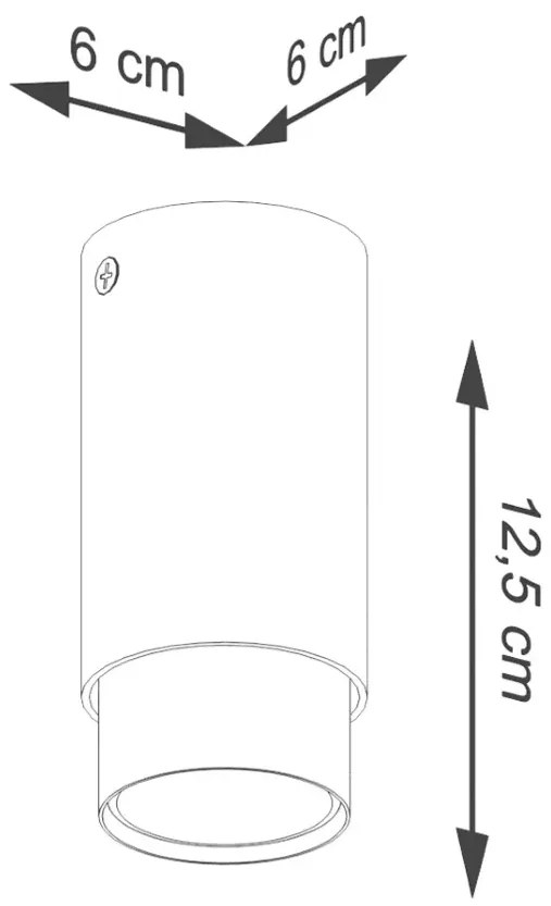 Chromowana czarna lampa sufitowa tuba - M094 Lorea 3X