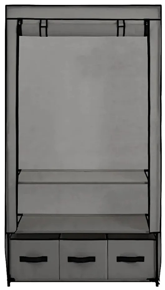 Szara składana materiałowa szafa - Titan
