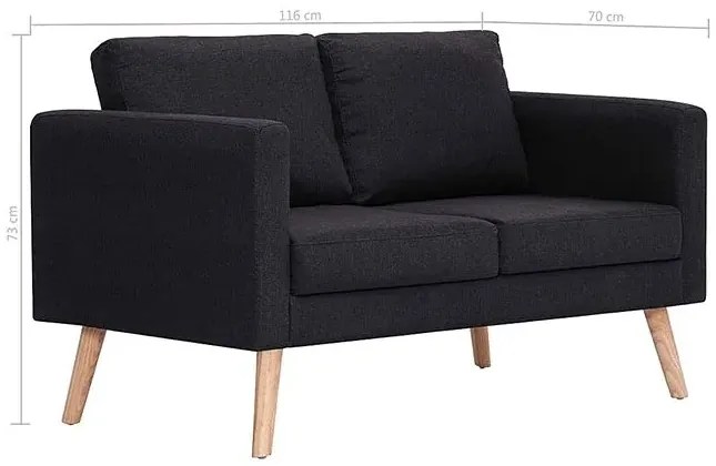 Dwuosobowa czarna kanapa - Imex 2X
