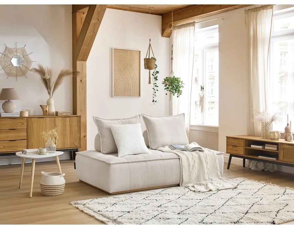 Biała sofa z tkaniny szenilowej 175 cm Elisa – Bobochic Paris