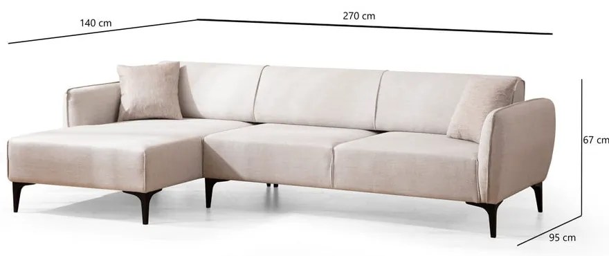 Biała sofa narożna Belissimo, lewy narożnik – Balcab Home
