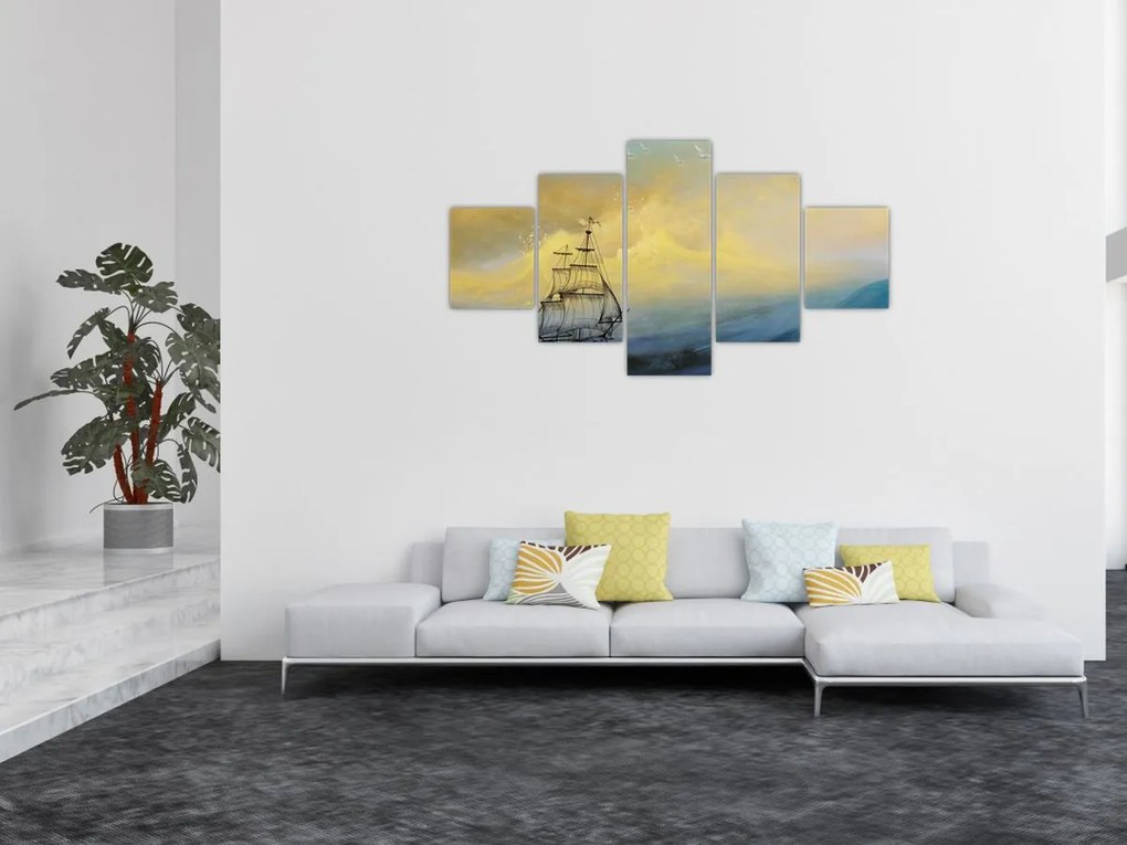 Obraz - Obraz statku ma morzu (125x70 cm)