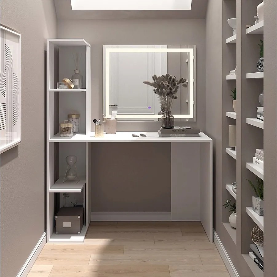 Stół toaletowy biały 122.2x55.2x75.8 tower