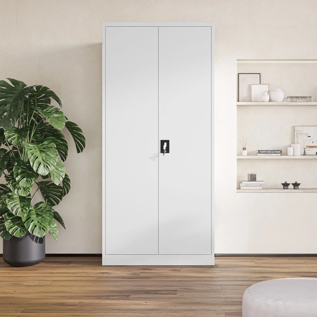 Szafa na dokumenty biurowa metalowa szara: JAN H, 900 x 1950 x 400 mm