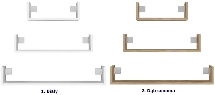 Zestaw 3 półek ściennych dąb sonoma Laros