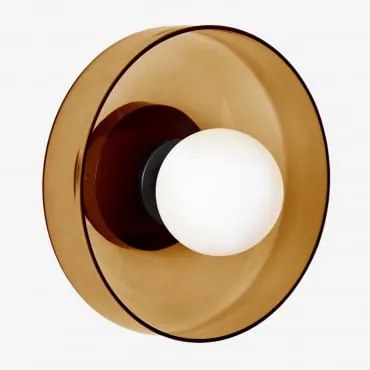 Kinkiet Ścienny Ze Szkła I Stali Nierdzewnej Jaxal Wędzony Brąz & Ø25 Cm - Sklum