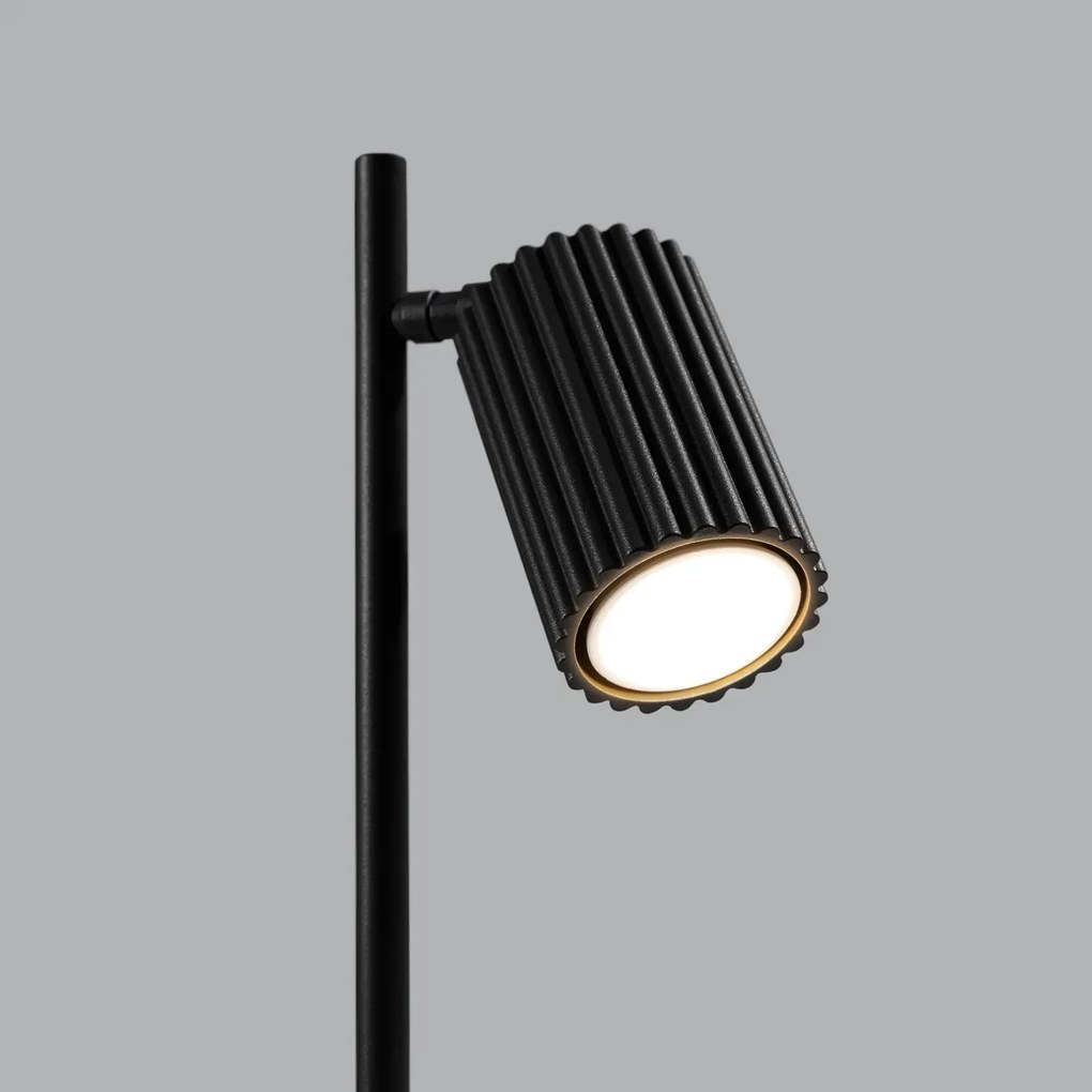Lampa biurkowa KARBON czarna ryflowana SOLLUX  LIGHTING