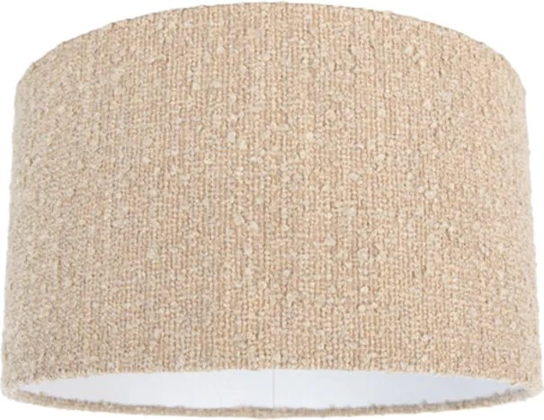 Beżowy abażur materiałowy z tkaniny boucle 35/35/20