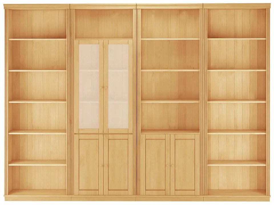 Regał z litego drewna sosnowego w naturalnym kolorze 370x223 cm Anita – Støraa