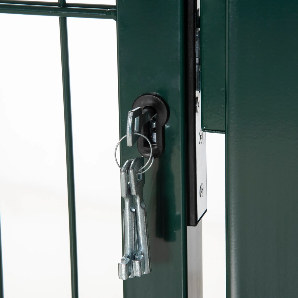 HOMCOM brama ogrodowa drzwi ogrodowe brama ogrodzeniowa brama podwórkowa wykonana ze stali klamka zamek i klucze 97 x 150 cm zielony zero