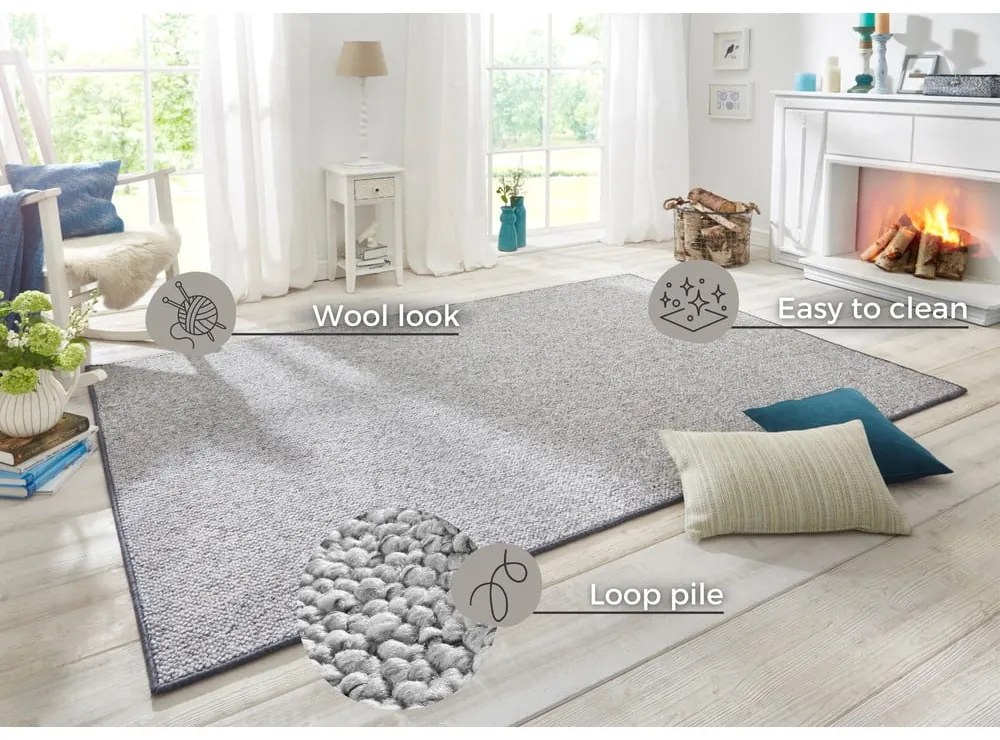 Szary dywan 60x90 cm Wolly – BT Carpet
