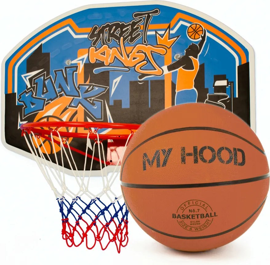 My Hood 304002 zestaw do koszykówki z tablicą i piłką, 2 szt.