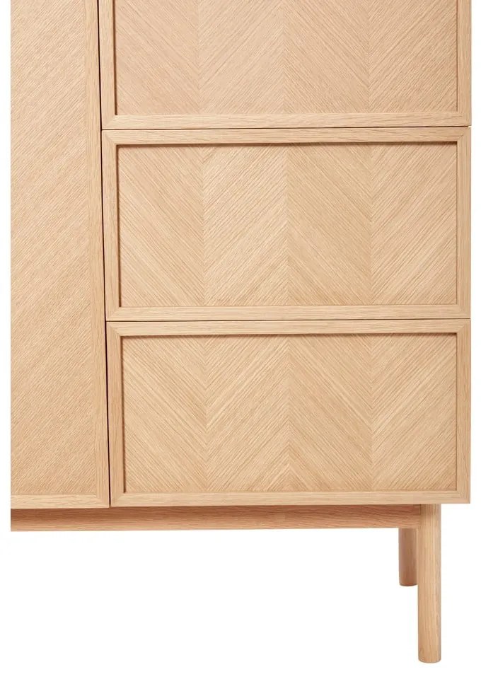 Szafa z drewna dębowego 100x180 cm Herringbone – Hübsch