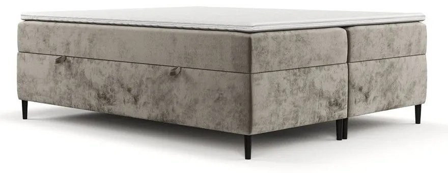 Jasnobrązowe łóżko boxspring ze schowkiem 140x200 cm Araya – Maison de Rêve