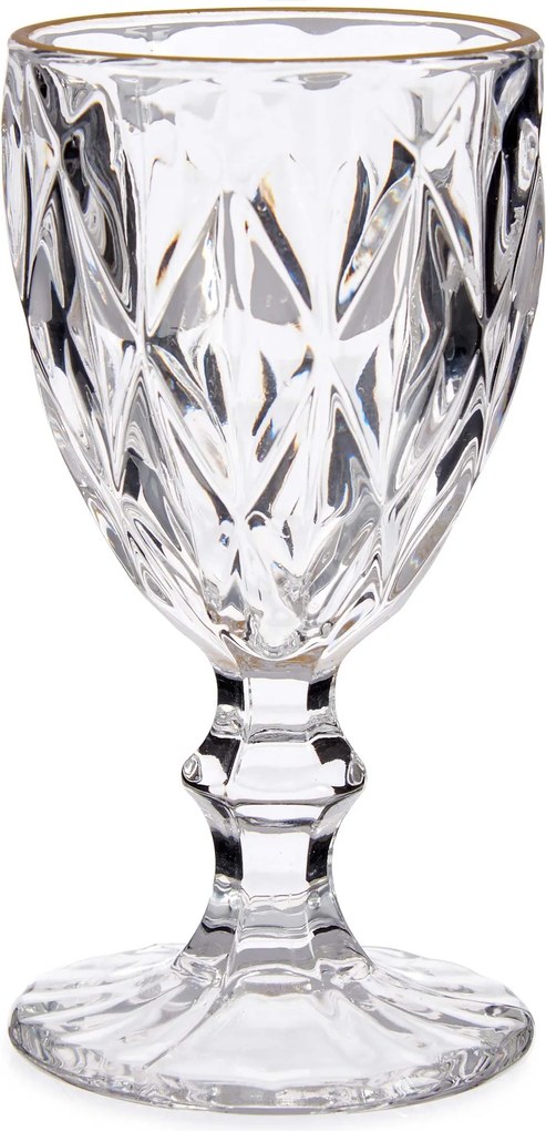 Kieliszek do wody ze złotą obwódką GOLDEN, 254 ml, 6 sztuk