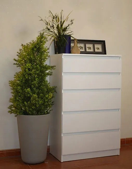 Biała minimalistyczna komoda z szufladami 60 cm - Vinter 4X