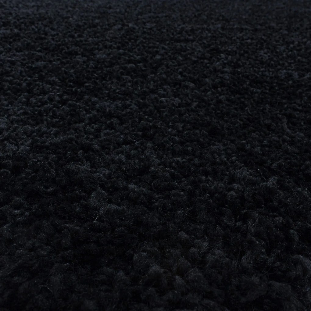 Dywan shaggy Best czarny 200 cm x 200 cm koło