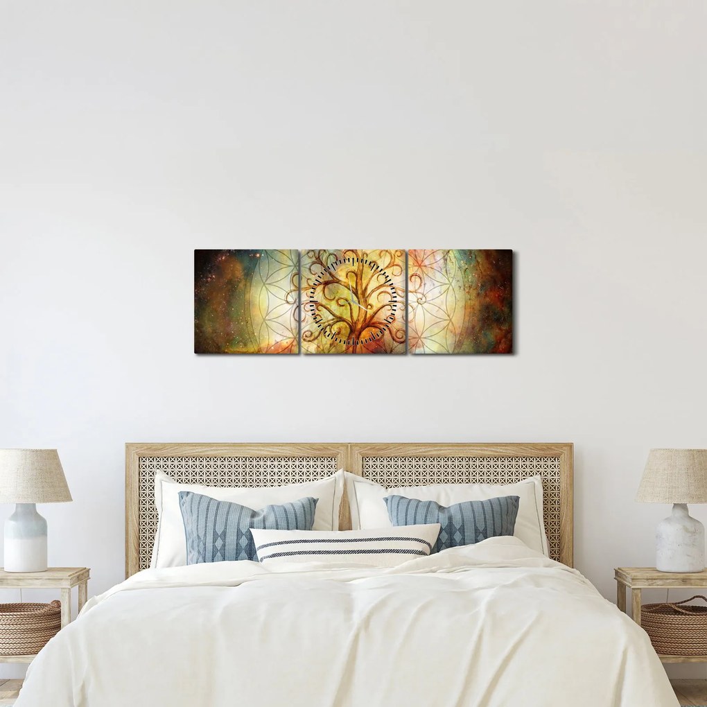 Abstrakcyjny obraz drzewa (z zegarem) (90x30 cm)