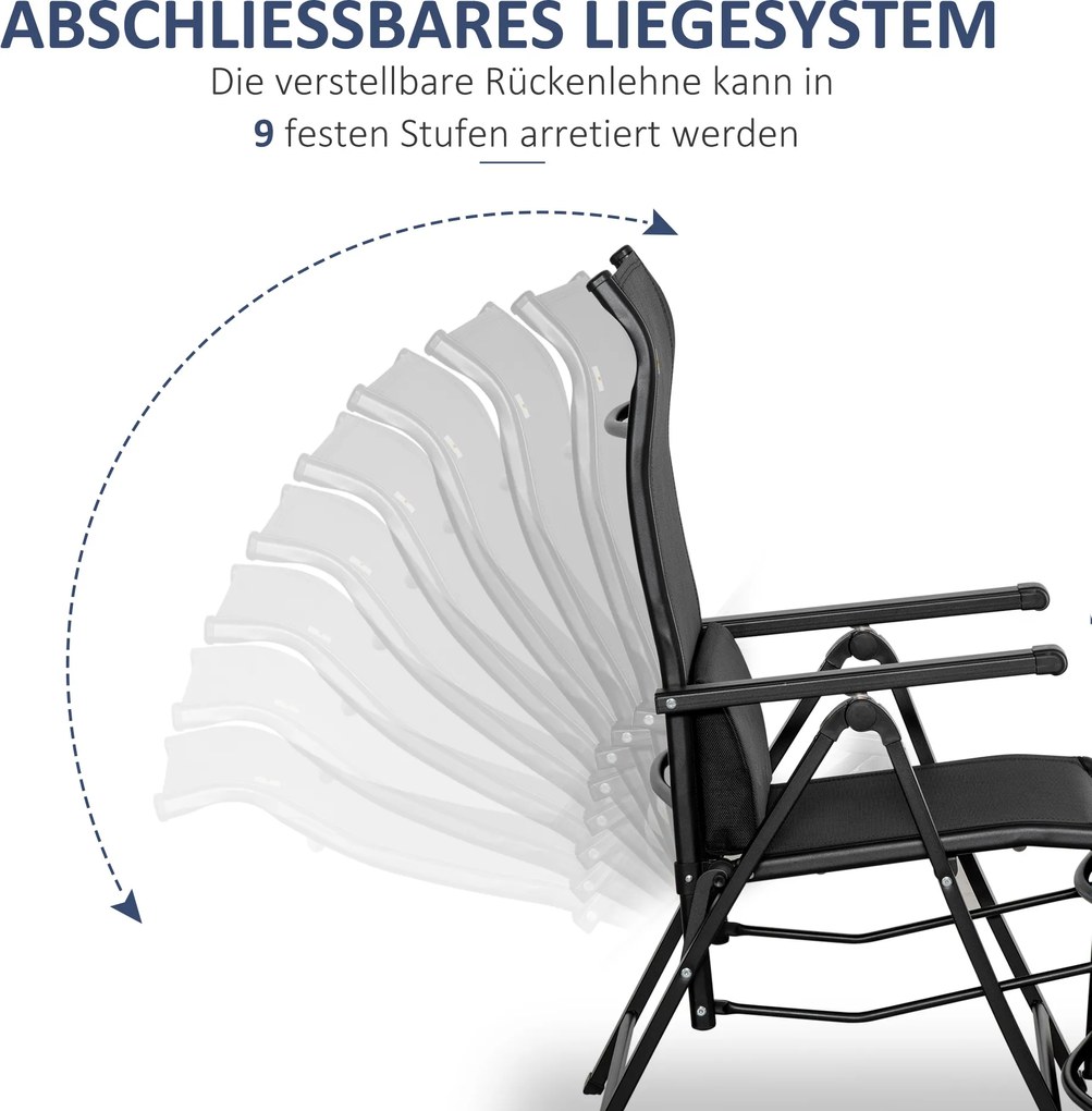 Outsunny leżak ogrodowy skladany 70cm regulowany przesylny - Aosom PL