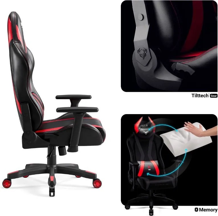 Fotel dla graczy Diablo X-Horn 2.0 King Size czarno-czerwony