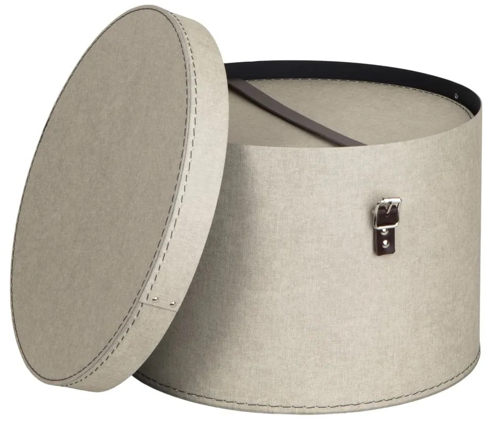 Beżowe kartonowe pojemniki zestaw 2 szt. z pokrywką ø 37,5x25 cm Rut Canvas Paper Laminate – Bigso