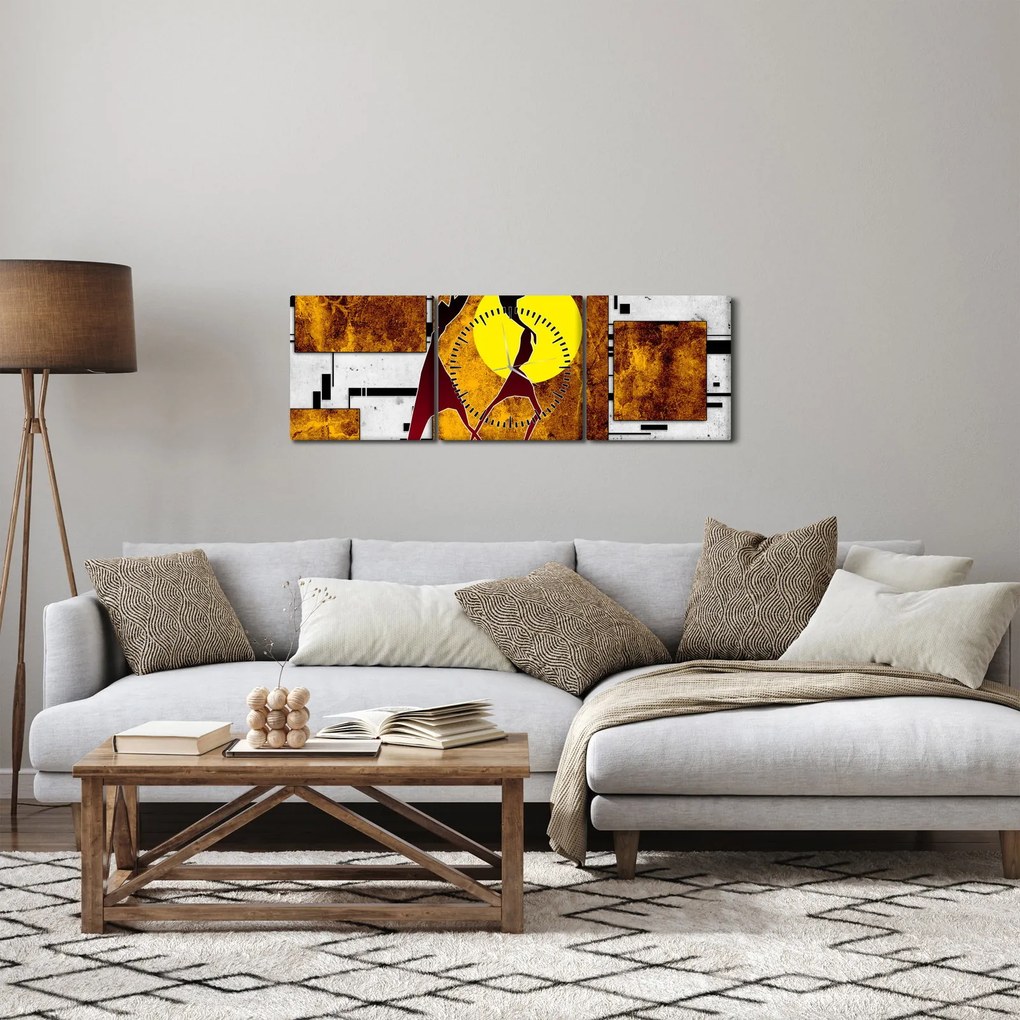 Obraz malarstwa z epoki starożytnej (z zegarem) (90x30 cm)