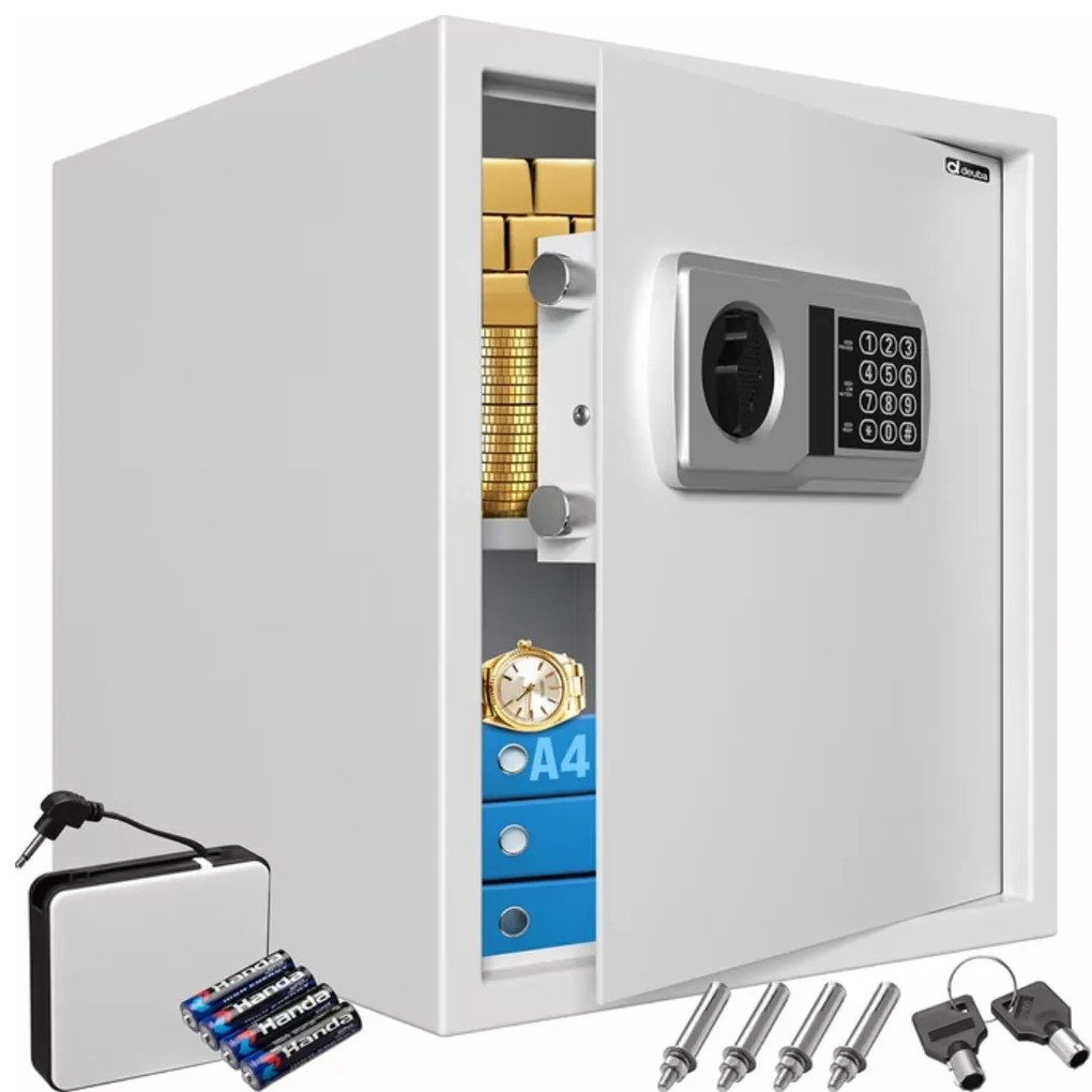 Elektroniczny sejf meblowy SECURITY, 35 x 40 x 40cm, srebrny Deuba