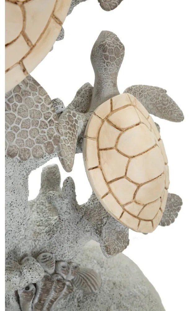Biało-szara lampa stołowa z tekstylnym kloszem (wysokość 63,5 cm) Turtle – Mauro Ferretti