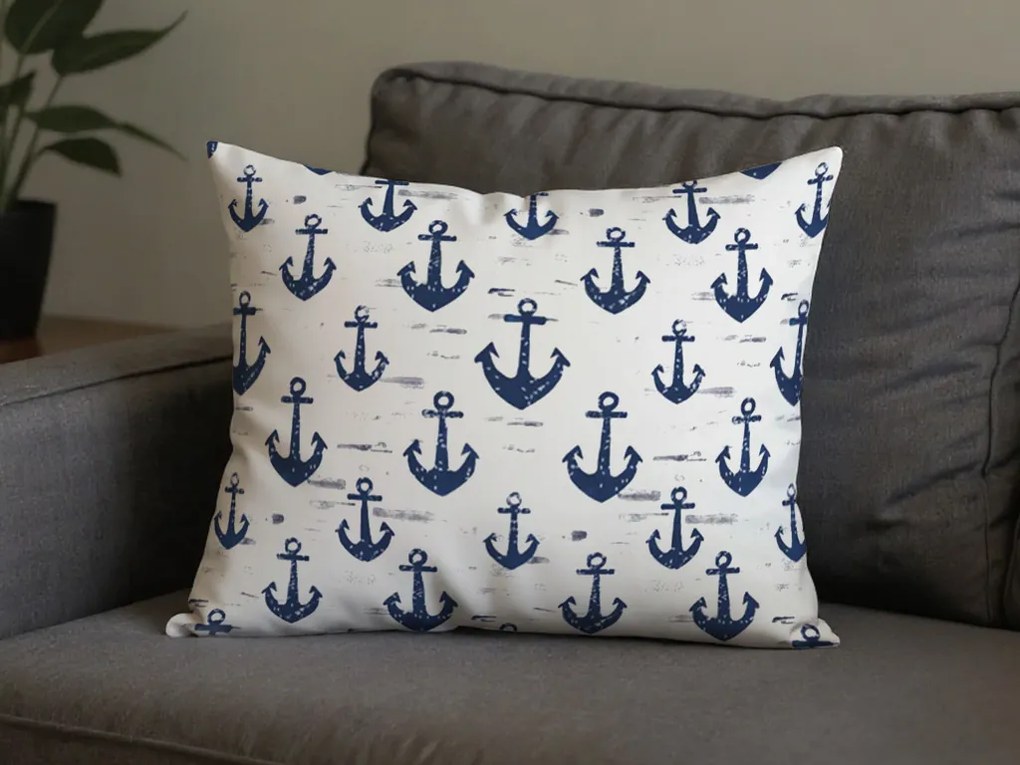 Poszewka na poduszkę z polibawełny NAVYSTA POLY 50x70 cm, niebiesko-biała