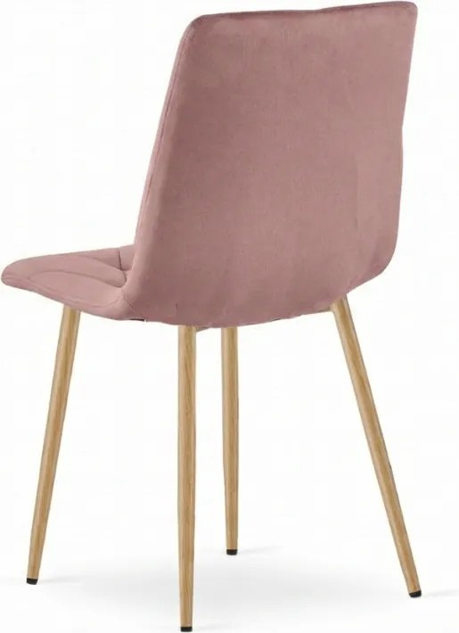 Różowe aksamitne krzesło LIBRA CLOUD ROSE
