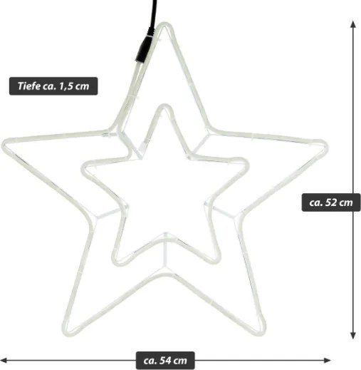 Świąteczna gwiazdka świetlna, 360 LED, 55 cm